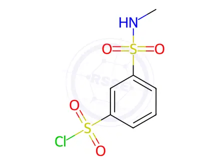 Chemical structure of 3-(Methylsulfamoyl)benzene-1-sulfonyl Chloride