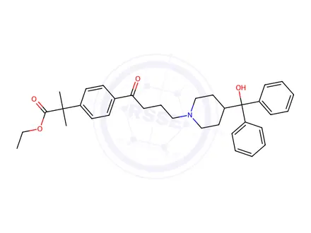 Chemical structure of Ethyl 2-(4-(4-(4-(hydroxydiphenylmethyl)piperidin-1-yl)butanoyl)phenyl)-2-methylpropanoate