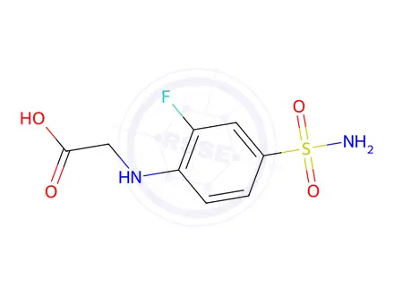 Chemical structure of 2-[(2-fluoro-4-sulfamoylphenyl)amino]acetic acid