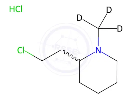 Chemical structure of 2-(2-Chloroethyl)-1-methylpiperidine-d3 Hydrochloride