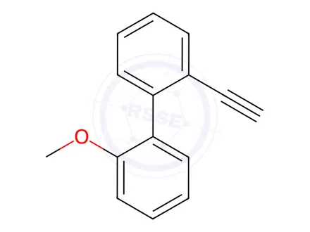 Chemical structure of 2-ethynyl-2''-methoxy-1,1''-biphenyl