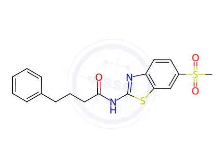 Chemical structure of N-(6-methylsulfonyl-1,3-benzothiazol-2-yl)-4-phenylbutanamide