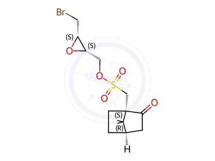 Chemical structure of (2S,3S)-4-BROMO-CIS-2,3-EPOXYBUTYL (1S)-10-CAMPHORSULFONATE