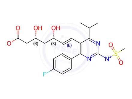 Chemical structure of N-Desmethyl Rosuvastatin Disodium Impurity