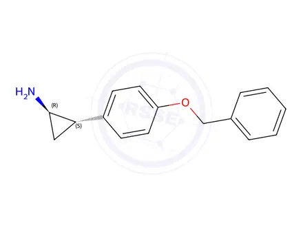 Chemical structure of (1R,2S)-2-(4-(benzyloxy)phenyl)cyclopropan-1-amine