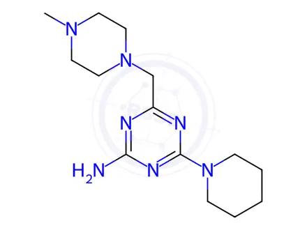 Chemical structure of s-Triazine, 2-amino-4-((4-methyl-1-piperazinyl)methyl)-6-piperidino-