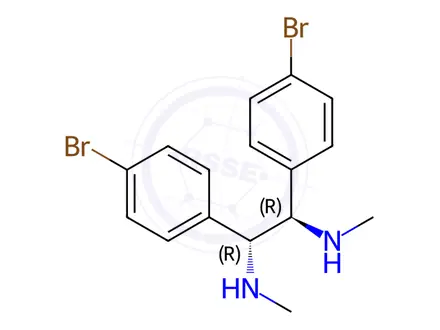 Chemical structure of 1,2-Ethanediamine, 1,2-bis(4-bromophenyl)-N,N'-dimethyl-, (1R,2R)-(9CI)