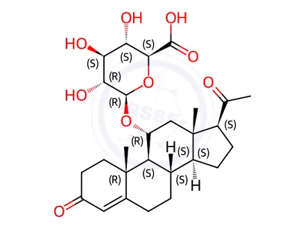 Chemical structure of 11a-Hydroxy Progesterone b-D-Glucuronide