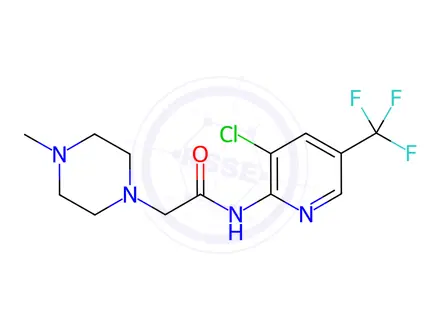 Chemical structure of N-(3-chloro-5-(trifluoromethyl)pyridin-2-yl)-2-(4-methylpiperazin-1-yl)acetamide