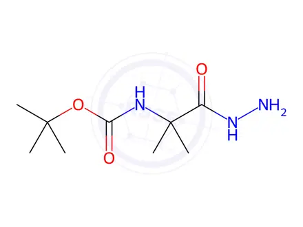 Chemical structure of Alanine, N-[(1,1-dimethylethoxy)carbonyl]-2-methyl-, hydrazide (9CI)