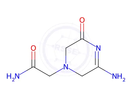 Chemical structure of 5-Amino-3,6-dihydro-3-oxo-1(2H)-pyrazineacetamide