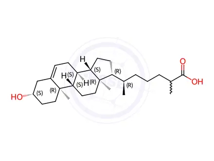 Chemical structure of 3β-Hydroxy-5-cholestenoic Acid