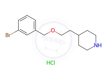Chemical structure of 4-{2-[(3-Bromobenzyl)oxy]ethyl}piperidine hydrochloride