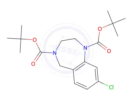 Chemical structure of Di-tert-butyl 8-chloro-2,3-dihydro-1H-benzo[e][1,4]diazepine-1,4(5H)-dicarboxylate