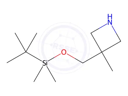 Chemical structure of Azetidine, 3-[[[(1,1-dimethylethyl)dimethylsilyl]oxy]methyl]-3-methyl-