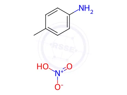 Chemical structure of p-Toluidine, nitrate
