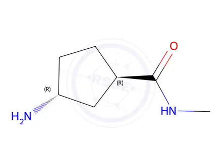 Chemical structure of (1R,3R)-3-amino-N-methylcyclopentane-1-carboxamide