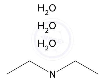 Chemical structure of N,N-Diethyldithiocarbamate sodium trihydrate