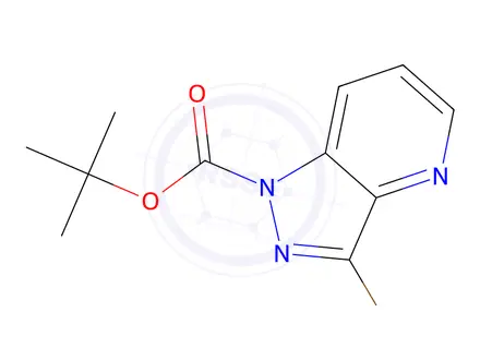 Chemical structure of tert-Butyl 3-bromo-1H-pyrazolo[4,3-b]pyridine-1-carboxylate