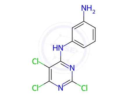 Chemical structure of 4-(m-aminoanilino)-2,5,6-trichloropyrimidine
