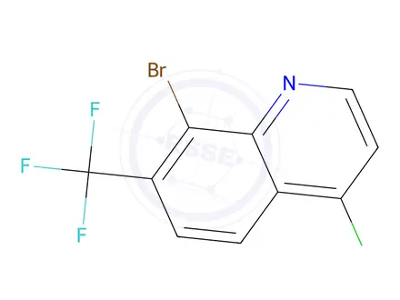 Chemical structure of 8-Bromo-4-chloro-7-(trifluoromethyl)quinoline