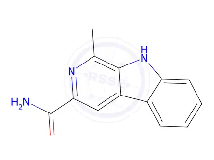 Chemical structure of 1-Methyl-9H-pyrido[3,4-b]indole-3-carboxamide