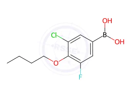 Chemical structure of 4-Butoxy-3-chloro-5-fluorophenylboronic acid