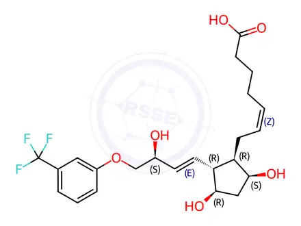 Chemical structure of (Z)-7-[(2R)-3,5-Dihydroxy-2-[(E,3R)-3-Hydroxy-4-[3-(Trifluoromethyl)Phenoxy]But-1-Enyl]Cyclopentyl]Hept-5-Enoic Acid