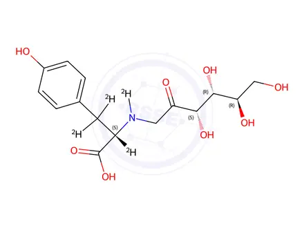 Chemical structure of N-(1-Deoxy-D-fructos-1-yl)​-L-tyrosine-d4