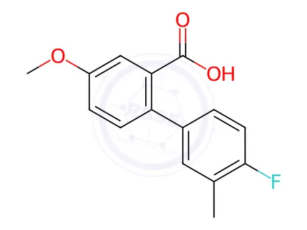Chemical structure of 2-(4-Fluoro-3-methylphenyl)-5-methoxybenzoic acid