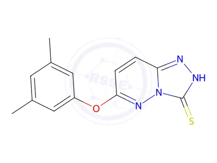 Chemical structure of 6-(3,5-Dimethylphenoxy)-[1,2,4]triazolo[4,3-b]pyridazine-3-thiol