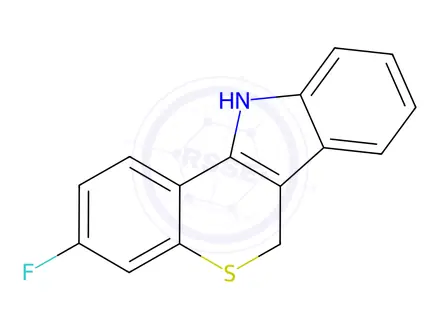 Chemical structure of 3-Fluoro-6,11-dihydrothiochromeno[4,3-b]indole