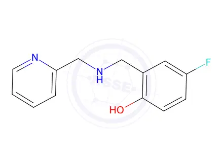 Chemical structure of 4-Fluoro-2-(((pyridin-2-ylmethyl)amino)methyl)phenol