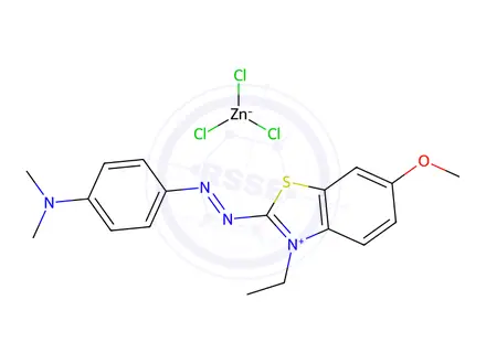 Chemical structure of 2-[[4-(dimethylamino)phenyl]azo]-3-ethyl-6-methoxybenzothiazolium trichlorozincate