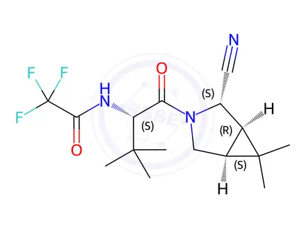 Chemical structure of N-((S)-1-((1R,2S,5S)-2-Cyano-6,6-dimethyl-3-azabicyclo[3.1.0]hexan-3-yl)-3,3-dimethyl-1-oxobutan-2-yl)-2,2,2-trifluoroacetamide