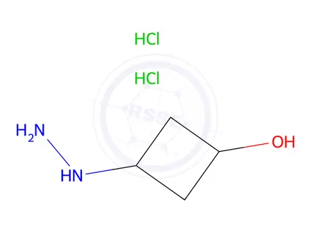 Chemical structure of rel-(1s,3s)-3-hydrazinylcyclobutan-1-ol dihydrochloride