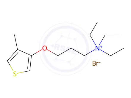 Chemical structure of N,N,N-triethyl-3-((4-methylthiophen-3-yl)oxy)propan-1-aminium bromide