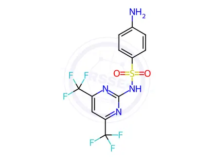 Chemical structure of N'-[4,6-Bis(trifluoromethyl)-2-pyrimidinyl]sulfanilamide