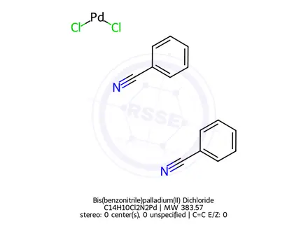 Chemical structure of Bis(benzonitrile)palladium(II) Dichloride
