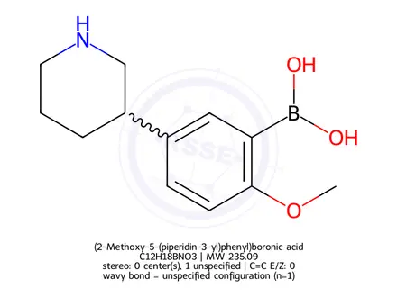 Chemical structure of (2-Methoxy-5-(piperidin-3-yl)phenyl)boronic acid