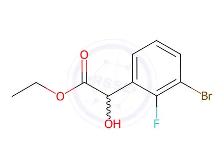 Chemical structure of Ethyl 3-bromo-2-fluoro-α-hydroxybenzeneacetate