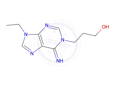 Chemical structure of 3-(9-Ethyl-6-imino-6,9-dihydro-1H-purin-1-yl)propan-1-ol