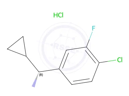 Chemical structure of (R)-(4-Chloro-3-fluorophenyl)(cyclopropyl)methanamine hydrochloride