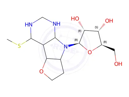 Chemical structure of (2R,3S,4R,5R)-2-(hydroxymethyl)-5-[12-(methylsulfanyl)-3-oxa-7,9,11-triazatricyclo[6.4.0.0²,⁶]dodeca-1(12),2(6),4,8,10-pentaen-7-yl]oxolane-3,4-diol