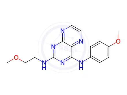 Chemical structure of N2-(2-Methoxyethyl)-N4-(4-methoxyphenyl)pteridine-2,4-diamine