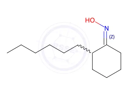 Chemical structure of N-[(1Z)-2-hexylcyclohexylidene]hydroxylamine