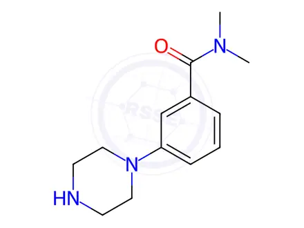Chemical structure of N,N-dimethyl-3-(piperazin-1-yl)benzamide dihydrochloride