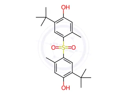 Chemical structure of 2,2'-Di-tert-butyl-5,5'-dimethyl[4,4'-sulfonylbisphenol]