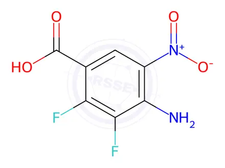 Chemical structure of 4-amino-2,3-difluoro-5-nitrobenzoic Acid