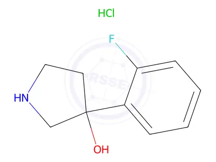 Chemical structure of 3-(2-fluorophenyl)pyrrolidin-3-ol hydrochloride